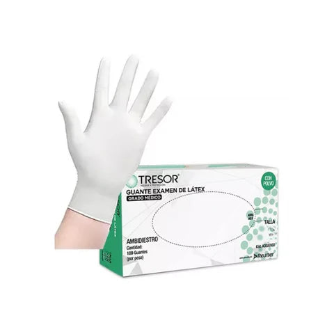 Guante de Latex con Polvo Tresor