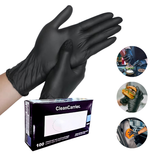 Guantes De Vinilo Negro Caja De 100 Unidades