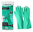 Guantes De Aseo Nitrilo Flocado Verde Tresor  x Par