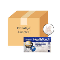 Embalaje Guantes Latex sin polvo Health Touch - 10 cajas x 100 unidades